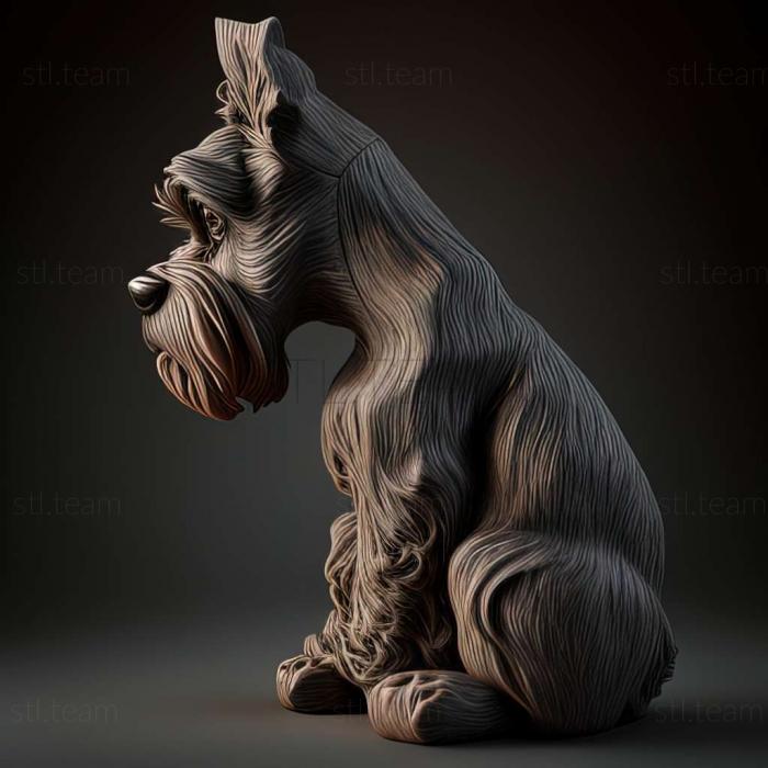 3D model Zwergschnauzer dog (STL)